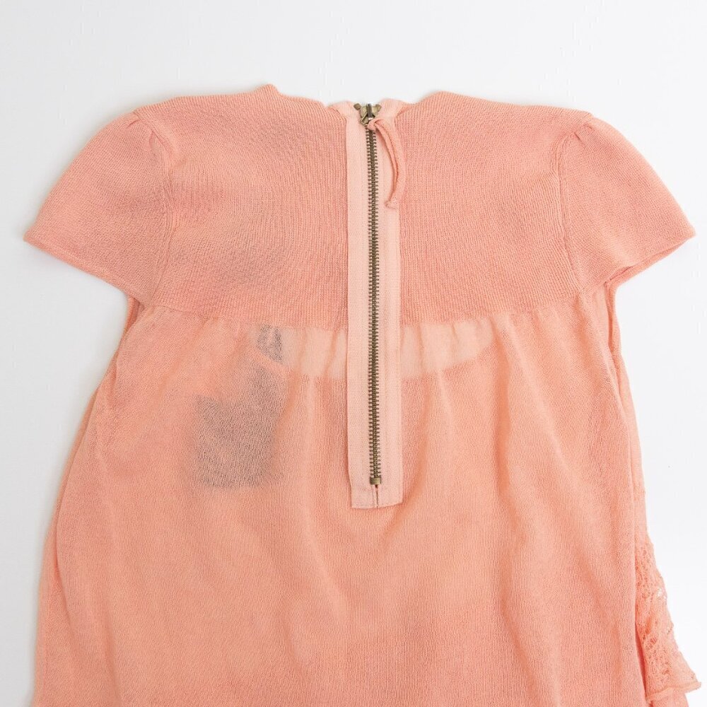 Red Valentino Top Ruffle Lace Asymmetrical Knit Pullover Made in Italy - Picture 11 of 16